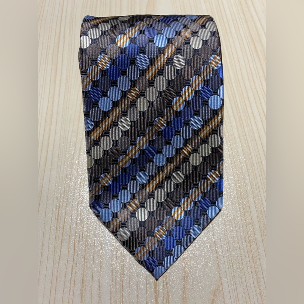 David Taylor Blue and Brown Striped Tie